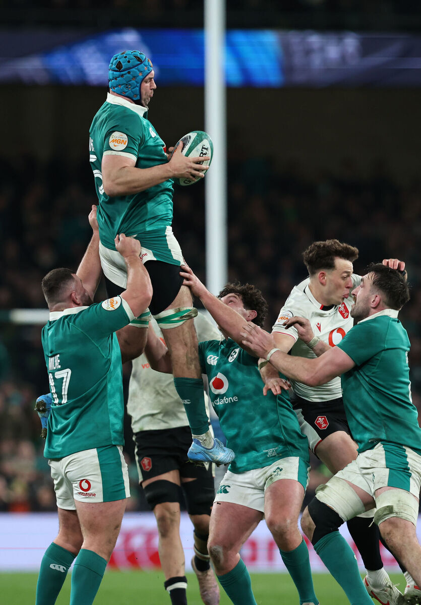 Ireland's Tadhg Beirne wins a lineout. Picture: Damien Eagers/PA Wire.