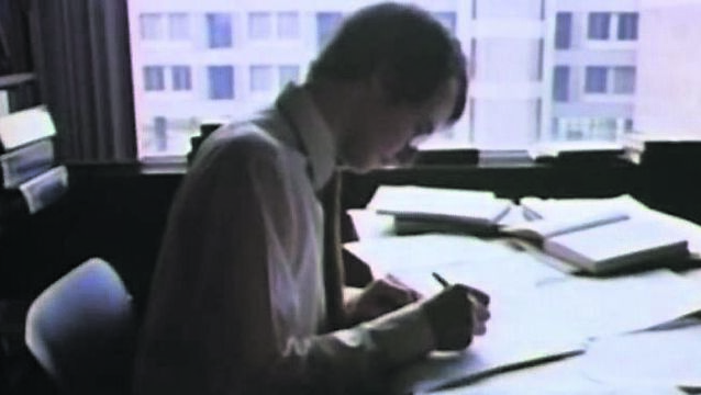 <p class="contextmenu internal_Caption">A still of Professor Niall Ó Murchadha in Princeton: A Search For Answers and (right ) Niall with Nobel Prize winner Kip Thorn (right) at the festival in his honour at UCC in 2018.</p>