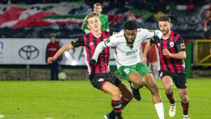 <p>Cork City’s Malik Dijksteel Mpongo breaks through the Longford Town defence during the League of Ireland clash at Turner’s Cross. Picture: Chani Anderson</p> <p>Cork City’s Malik Dijksteel Mpongo breaks through the Longford Town defence during the League of Ireland clash at Turner’s Cross. Picture: Chani Anderson</p>