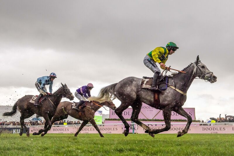 Gavin Sheehan on Johnny’s Jury on his way to winning the Albert Bartlett Novices' Hurdle. Picture: INPHO/Morgan Treacy