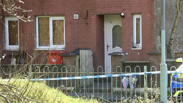 <p> A Garda cordon remains in place at a house at Innishmore Park, Ballincollig Co Cork on Saturday morning after the discovery of the body of a woman on Friday evening. Picture: Larry Cummins</p>