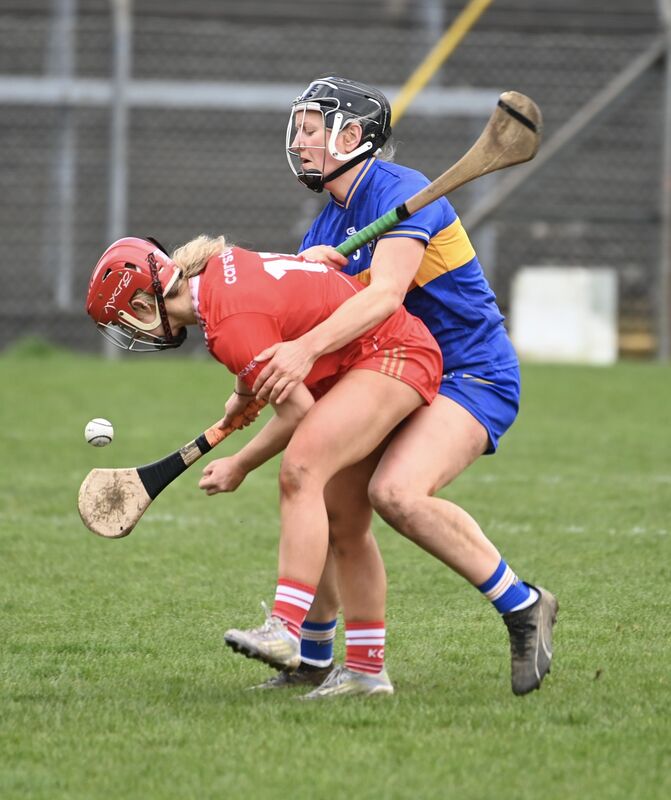 Cork's Hayley Ryan wins a free against Karen Kennedy, Tipperary, at Páirc Uí Rinn. Picture: Larry Cummins Cork's Hayley Ryan wins a free against Karen Kennedy, Tipperary, at Páirc Uí Rinn. Picture: Larry Cummins