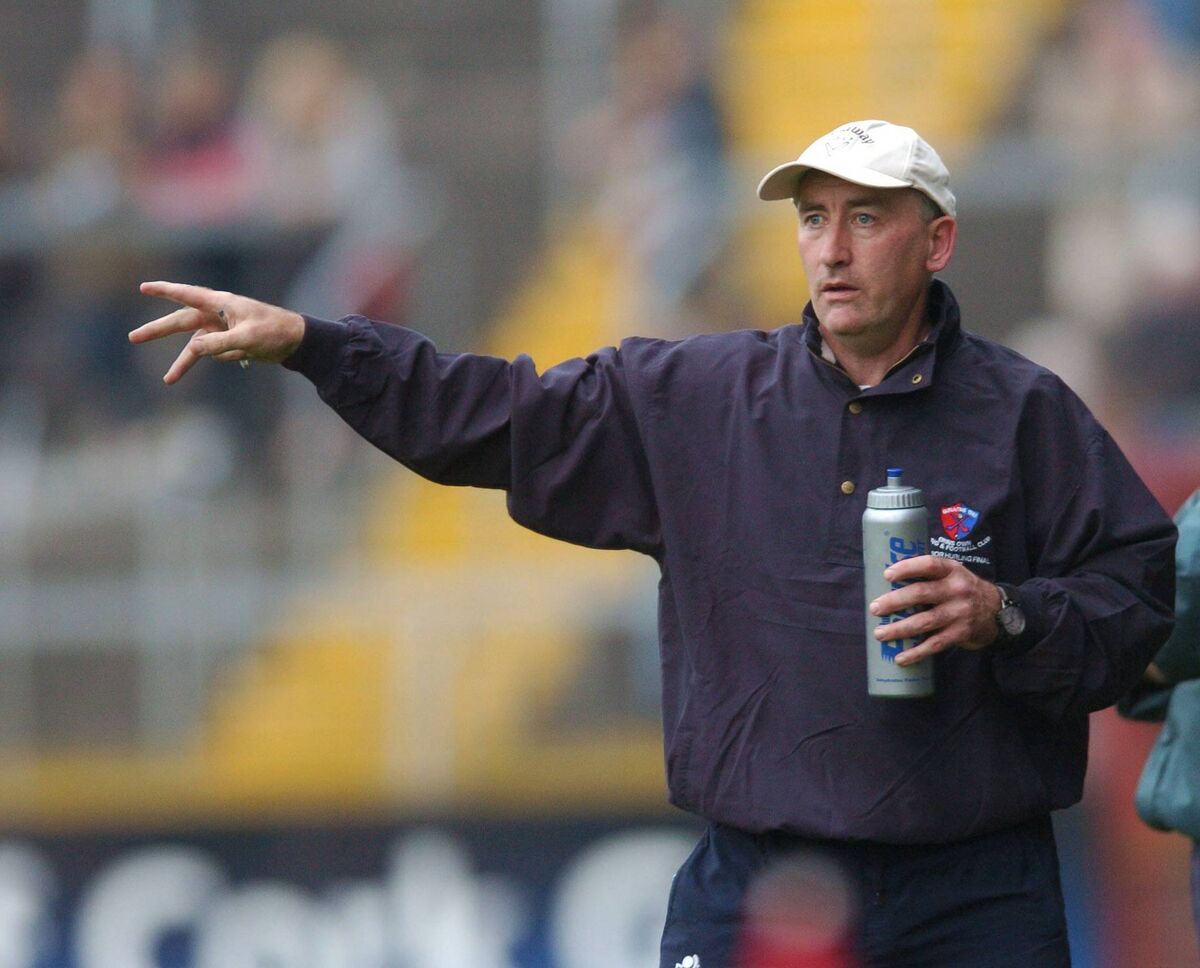 Erin's Own coach PJ Murphy during the Evening Echo Cork County S.H.C. final at Pairc Ui Chaoimh. 