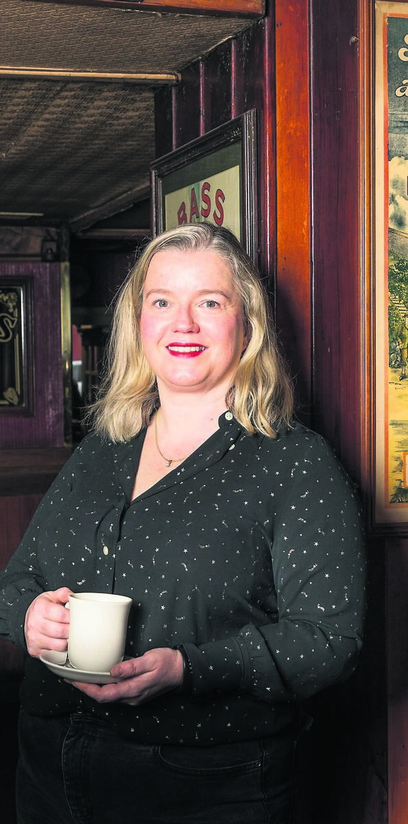 The Nook proprietor Anne Barry in her bar. She returned to Youghal from her finance job in London nine years ago to run it. Picture: David Creedon. 