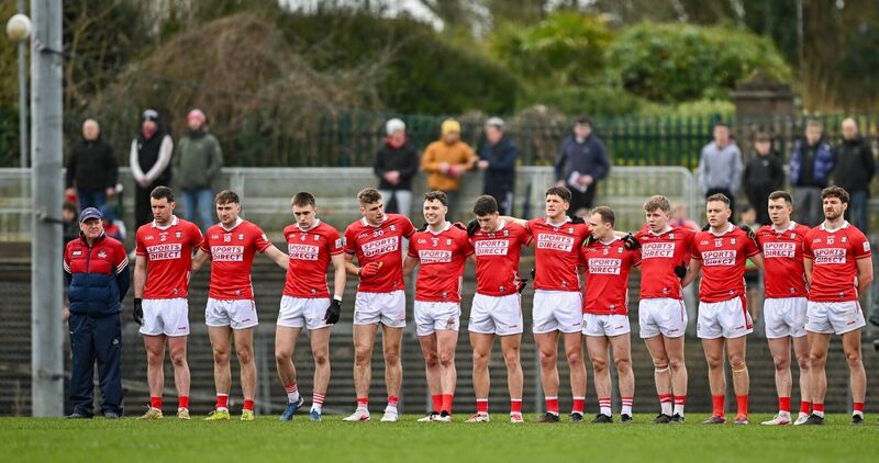 Cork players and manager John Cleary before a game this year. Picture: Seb Daly/Sportsfile
