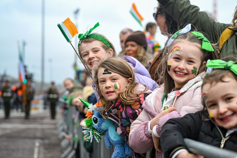 Saibh, Ailbhe and Sophia from Blackrock pictured enjoying the St Patrick’s day parade in Cork city.  