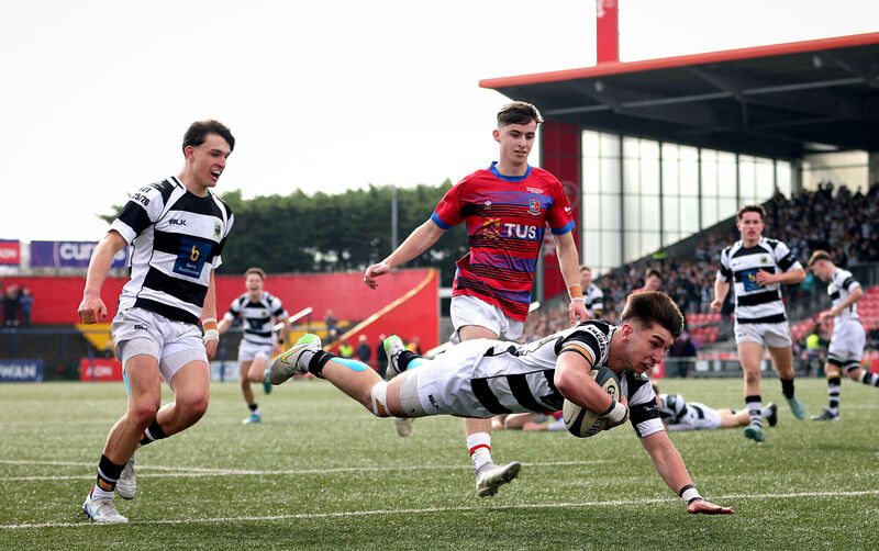 PBC’s Harry Galvin Carty scores the second try of the game. Pic: ©INPHO/Ryan Byrne PBC’s Harry Galvin Carty scores the second try of the game. Pic: ©INPHO/Ryan Byrne