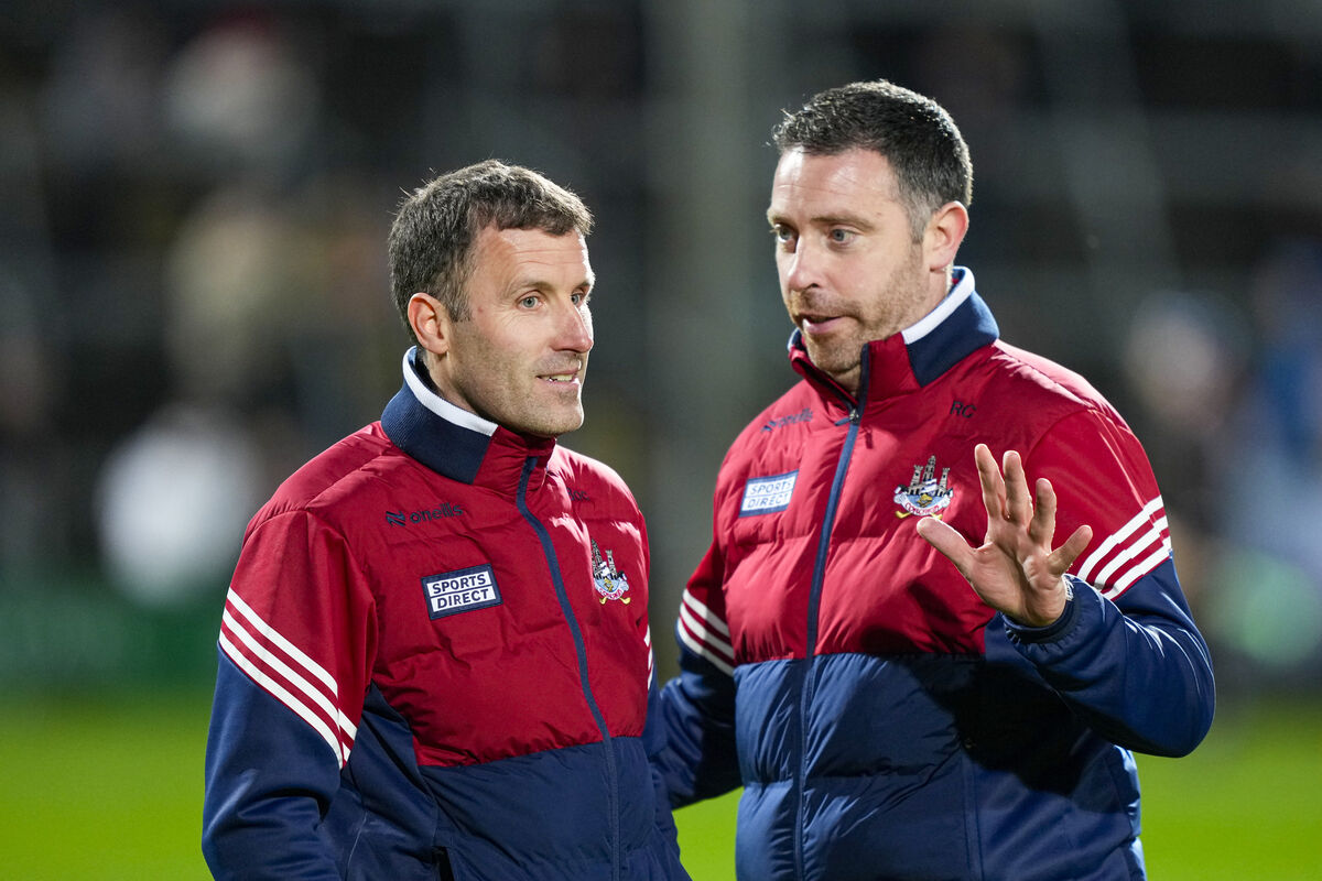 Cork manager Ben O'Connor (left) and selector Ronan Curran. Picture: Inpho/James Lawlor=