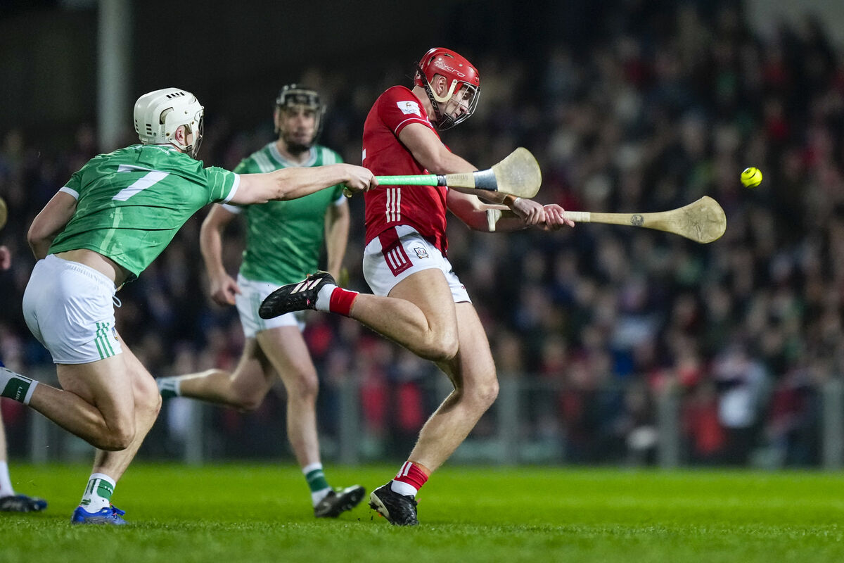 Cork's Brian Hayes tries to get his shot away as Kyle Hayes of Limerick closes in during the game at TUS Gaelic Grounds a fortnight ago. Picture: Inpho/James Lawlor