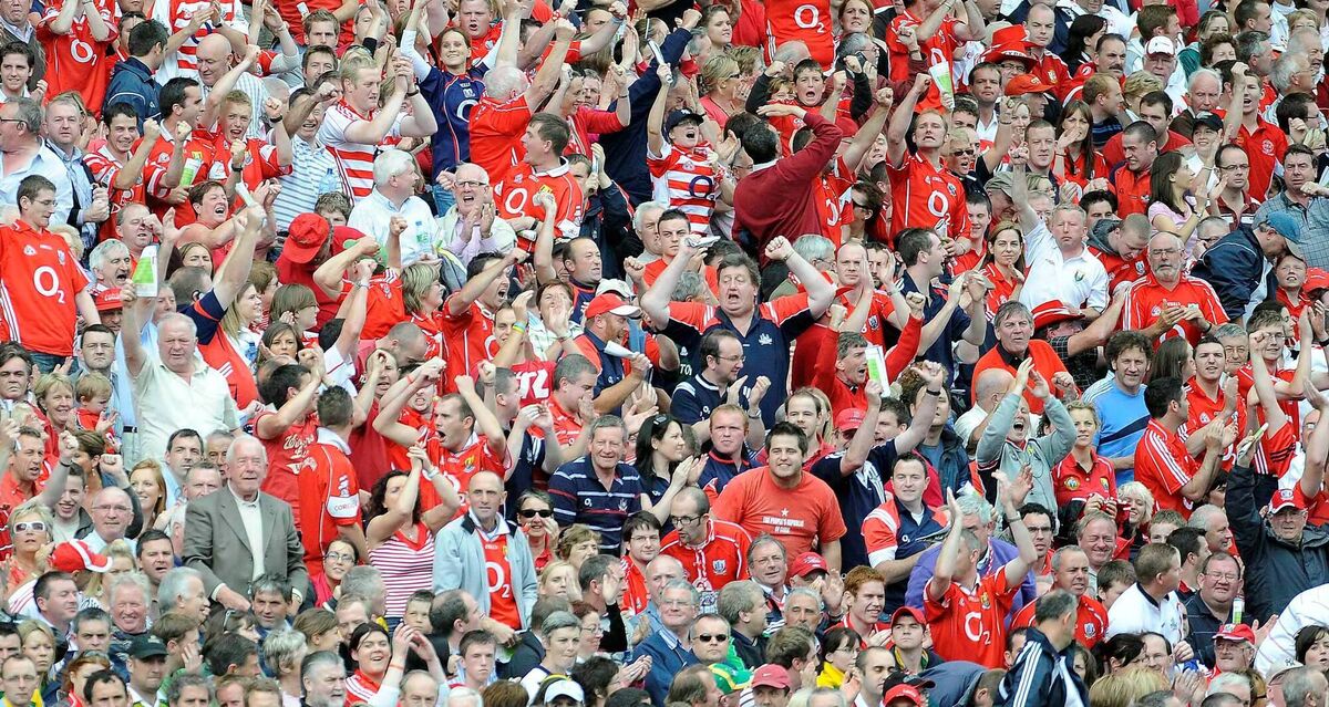 Cork fans celebrate the victory over Tyrone. Picture: Dan Linehan