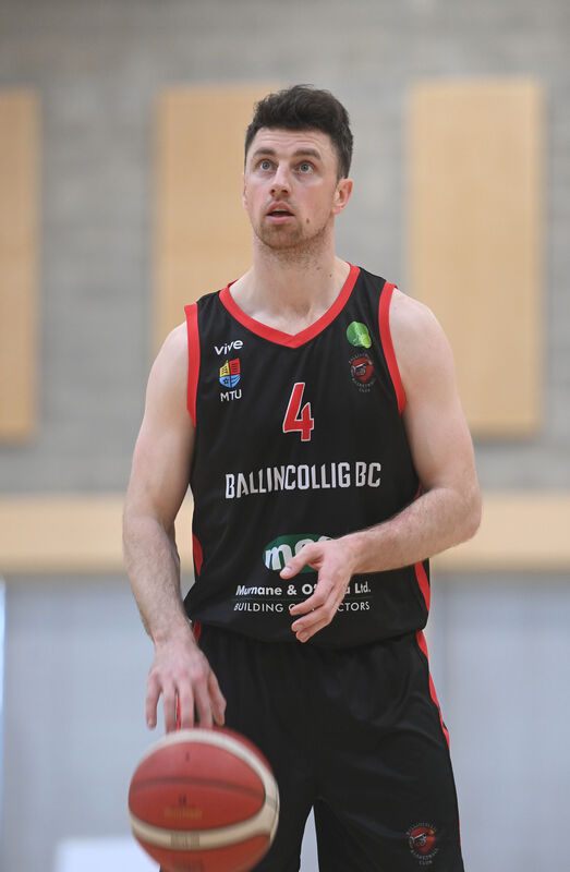  Adrian O'Sullivan eyes the basket from the free-throw line for Ballincollig. Picture: Larry Cummins