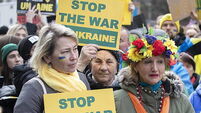Rally in O'Connell Street to mark the 1 year anniversary of Russian invasion of Ukraine