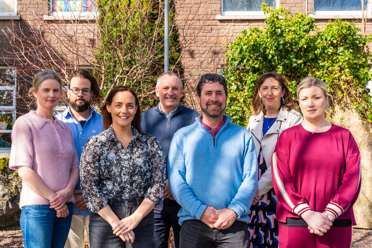 Scoil Íosagáin staff (front) Áine Fitzpatrick, Laura lane, Jim OConnell, Tara Mccarthy, and (back) Peter Tattan, Feargal Hurley, and Niamh Kirby. Scoil Íosagáin staff (front) Áine Fitzpatrick, Laura lane, Jim OConnell, Tara Mccarthy, and (back) Peter Tattan, Feargal Hurley, and Niamh Kirby.
