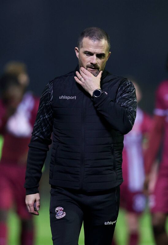 Cobh Ramblers manager Fran Rockett after the game on Friday night. Picture: Michael P Ryan/Sportsfile