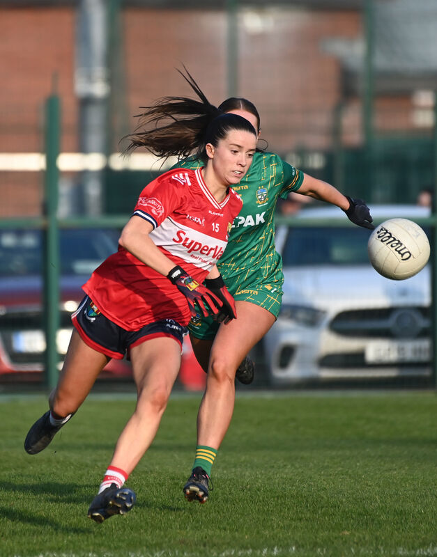 Full-forward Leah Hallahan in action for Cork against Meath. Picture: Larry Cummins Full-forward Leah Hallahan in action for Cork against Meath. Picture: Larry Cummins