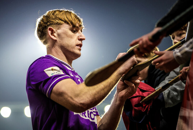 Cork goalkeeper signs autographs after the game. Picture: Inpho/David Ribeiro