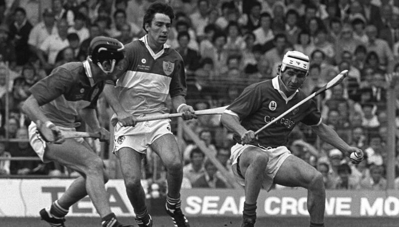 John Fenton of Cork in action against Joachim Kelly of Offaly during the All-Ireland Senior Hurling Championship Final match between Cork and Offaly at Semple Stadium in Thurles, Tipperary. Photo by Ray McManus/Sporsfile