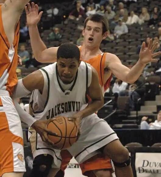 Basketball player Lehmon Colbert in action when he was playing for his college Jacksonville University in Florida.
