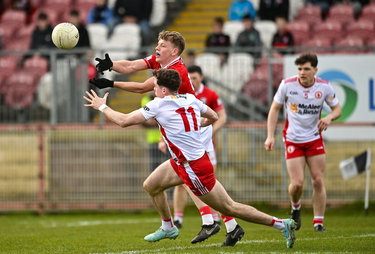 Dara Sheedy of Cork in action against Ronan Cassidy of Tyrone. Picture: Oliver McVeigh/Sportsfile