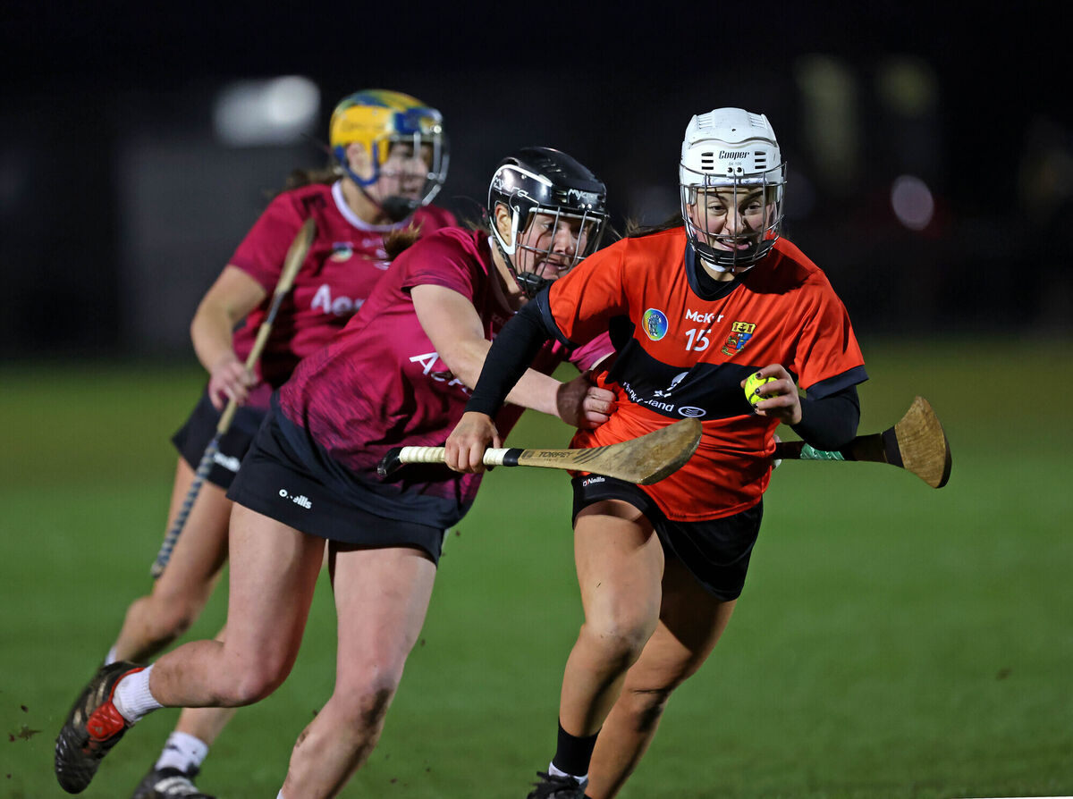 Sarah O'Brien in action for UCC against University of Galway during the Ashbourne Cup. Picture: Jim Coughlan