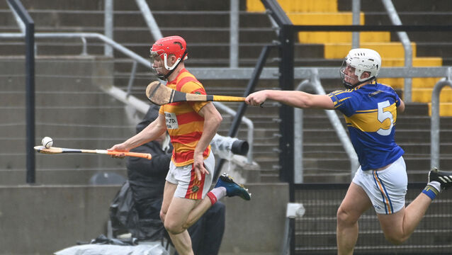 <p>Richard O'Sullivan (left) was in good form as Newcestown got the better of Ballymartle in Sunday's RedFM Hurling League Division 2 game. Picture: Eddie O'Hare</p>
