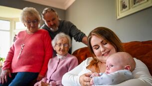 <p class="contextmenu internal_Caption">Five generations of the Lane family from Carrigaline pictured together: baby Sonny Bermingham, his mother Stephanie Bermingham, grandfather Stephen Lane, great grandmother Carmel Lane and great great grandmother Una Costello. Picture: Chani Anderson. BELOW: The five generations together</p> <p class="contextmenu internal_Caption">Five generations of the Lane family from Carrigaline pictured together: baby Sonny Bermingham, his mother Stephanie Bermingham, grandfather Stephen Lane, great grandmother Carmel Lane and great great grandmother Una Costello. Picture: Chani Anderson. BELOW: The five generations together</p>