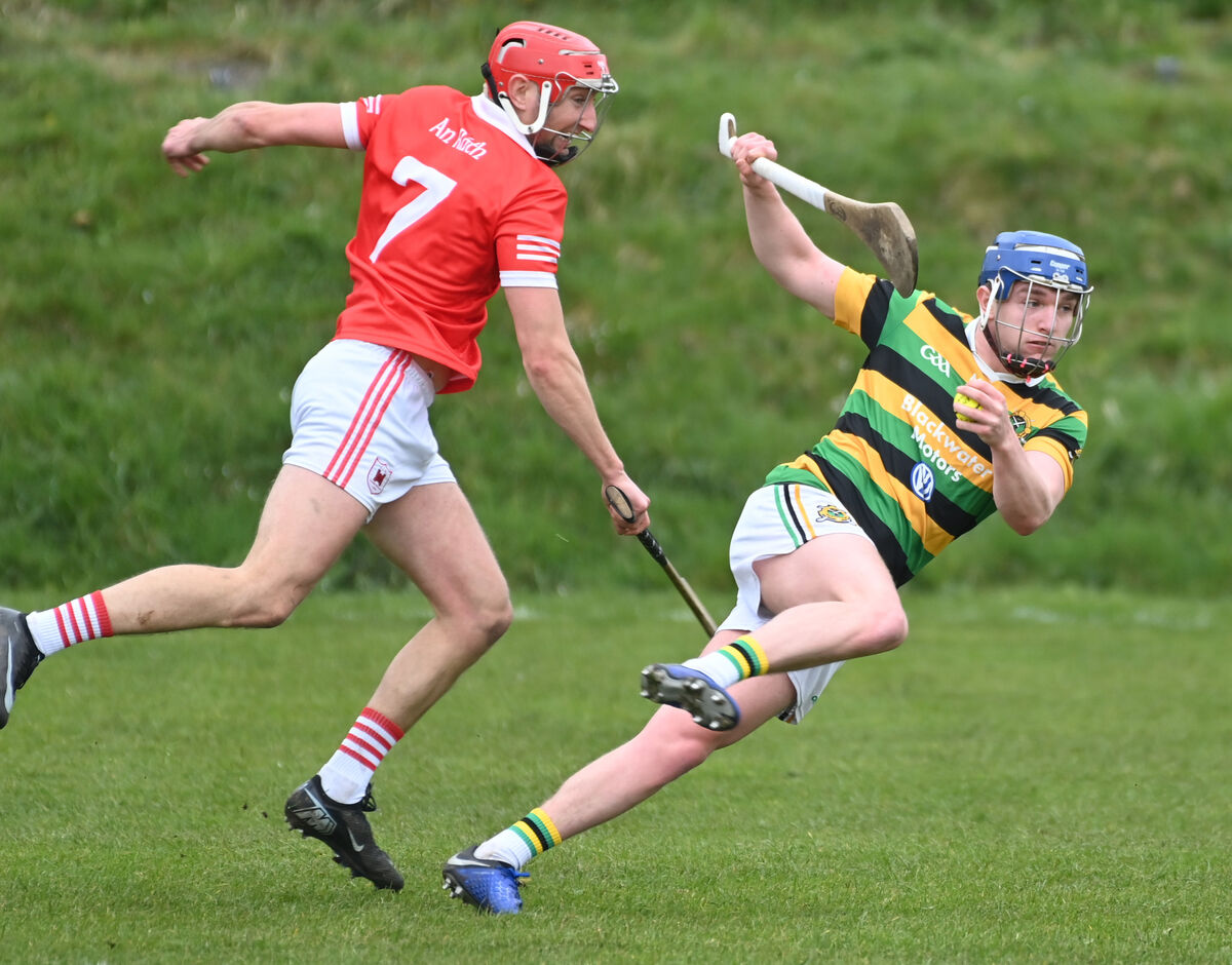 Glen Rovers' Stephen Lynam slips the tackle of Charleville's Brian O'Connell during the RedFM SHL Division 1 game at The Glen Field. Picture: Eddie O'Hare