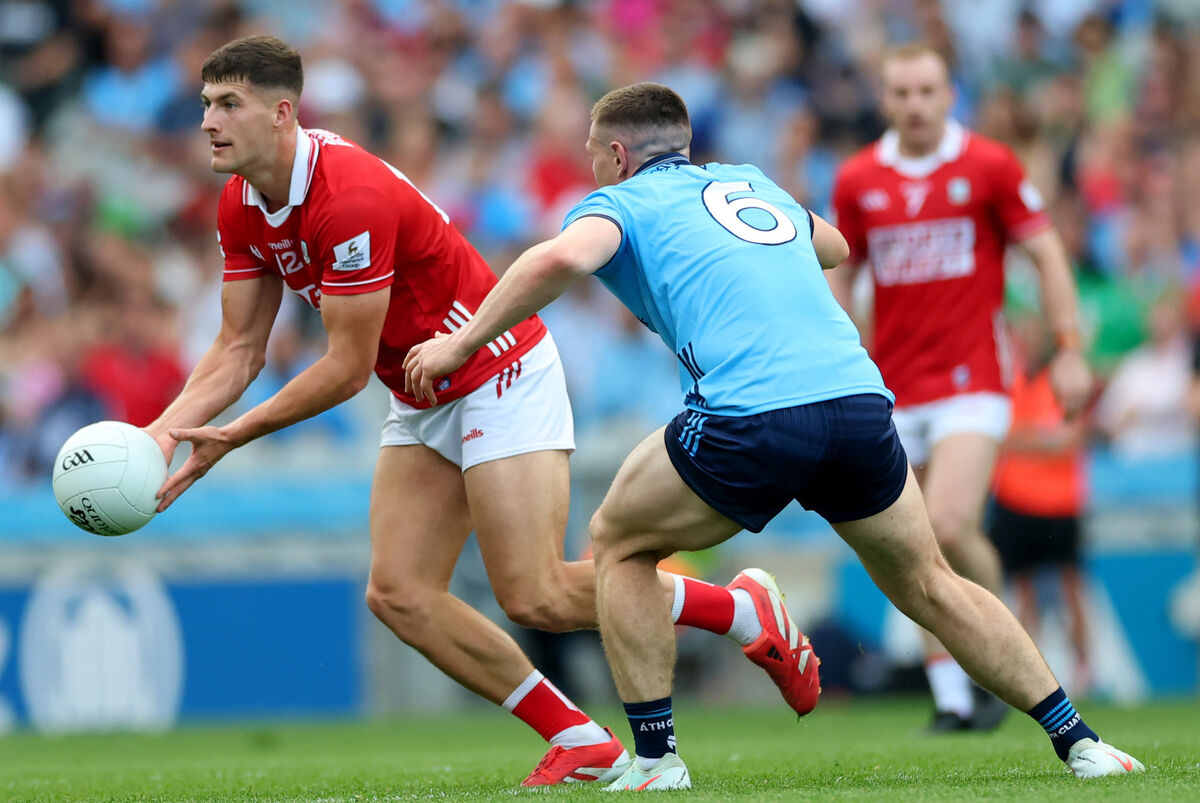 Cork’s Seán McDonnell and John Small of Dublin on the move last year in Croke Park. Picture: INPHO/James Crombie