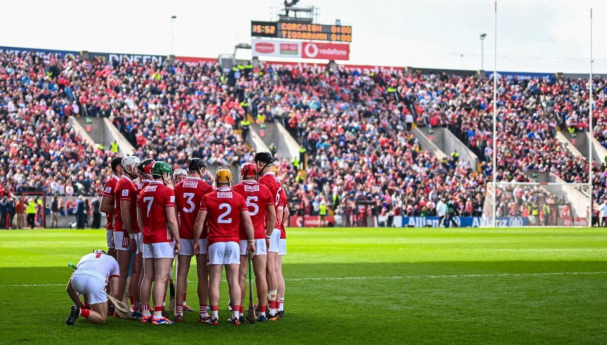 The Cork team prior to last year's Allianz HL Division 1A final against Limerick at SuperValu Páirc Uí Chaoimh. Picture: Piaras Ó Mídheach/Sportsfile