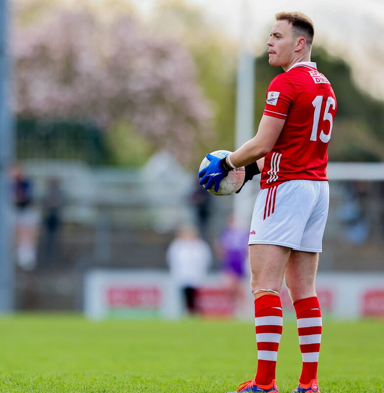 Steven Sherlock of Cork lines up a free kick during the Allianz Football League Division 2 match between Cork and Kildare at Páirc Uí Rinn in Cork. Picture: Michael P Ryan/Sportsfile Steven Sherlock of Cork lines up a free kick during the Allianz Football League Division 2 match between Cork and Kildare at Páirc Uí Rinn in Cork. Picture: Michael P Ryan/Sportsfile