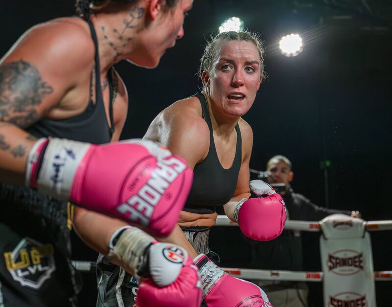 Cork's Christina Desmond in action against Johana Rajmont of Czechia on the Siam Warriors Promotions Card at the Parochial Hall