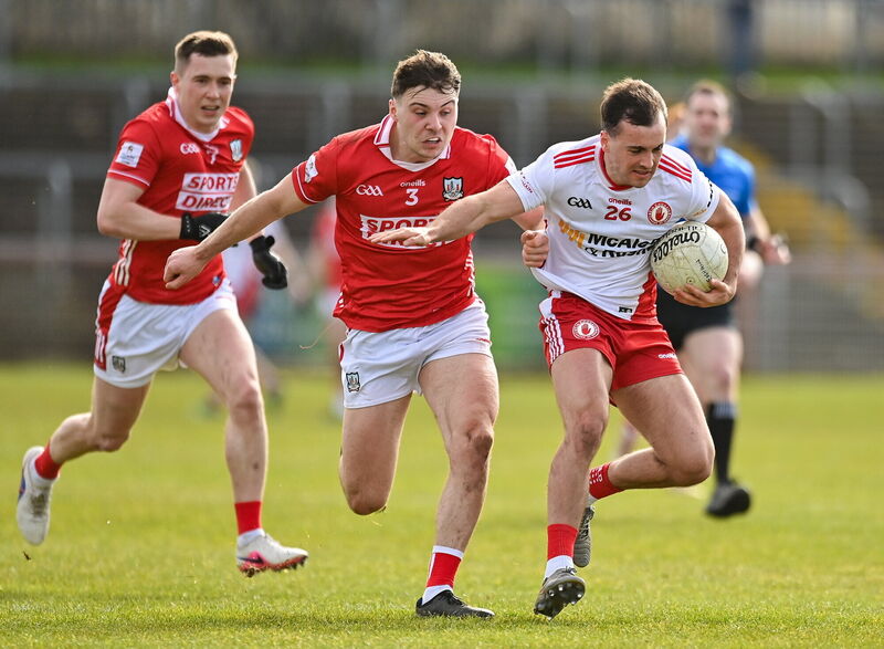 Darragh Canavan of Tyrone in action against Daniel O'Mahony of Cork. Picture: Oliver McVeigh/Sportsfile Darragh Canavan of Tyrone in action against Daniel O'Mahony of Cork. Picture: Oliver McVeigh/Sportsfile