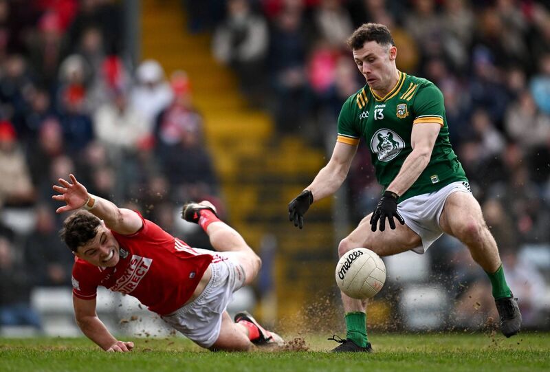 Jordan Morris of Meath in action against Daniel O'Mahony of Cork during the Allianz Football League Division 2 match at Páirc Ui Rinn. Picture: Seb Daly/Sportsfile