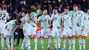 Inpho The Ireland team dejected after losing to the penalty shootout 26/3/2026