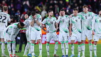 The Ireland team dejected after losing to the penalty shootout 26/3/2026