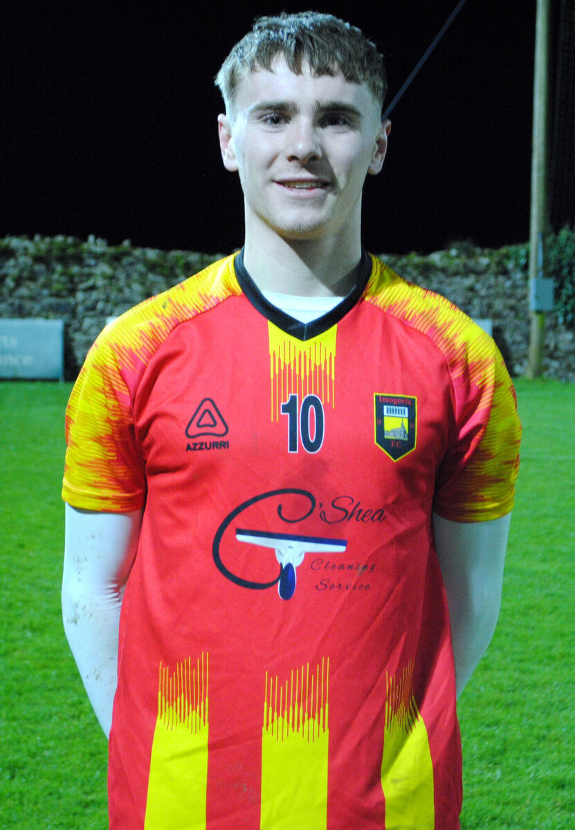 Mogeely's Aidan McNamee, who got a hat-trick in his side's 4-1 victory over Castlebridge Celtic at Fermoy FC grounds.