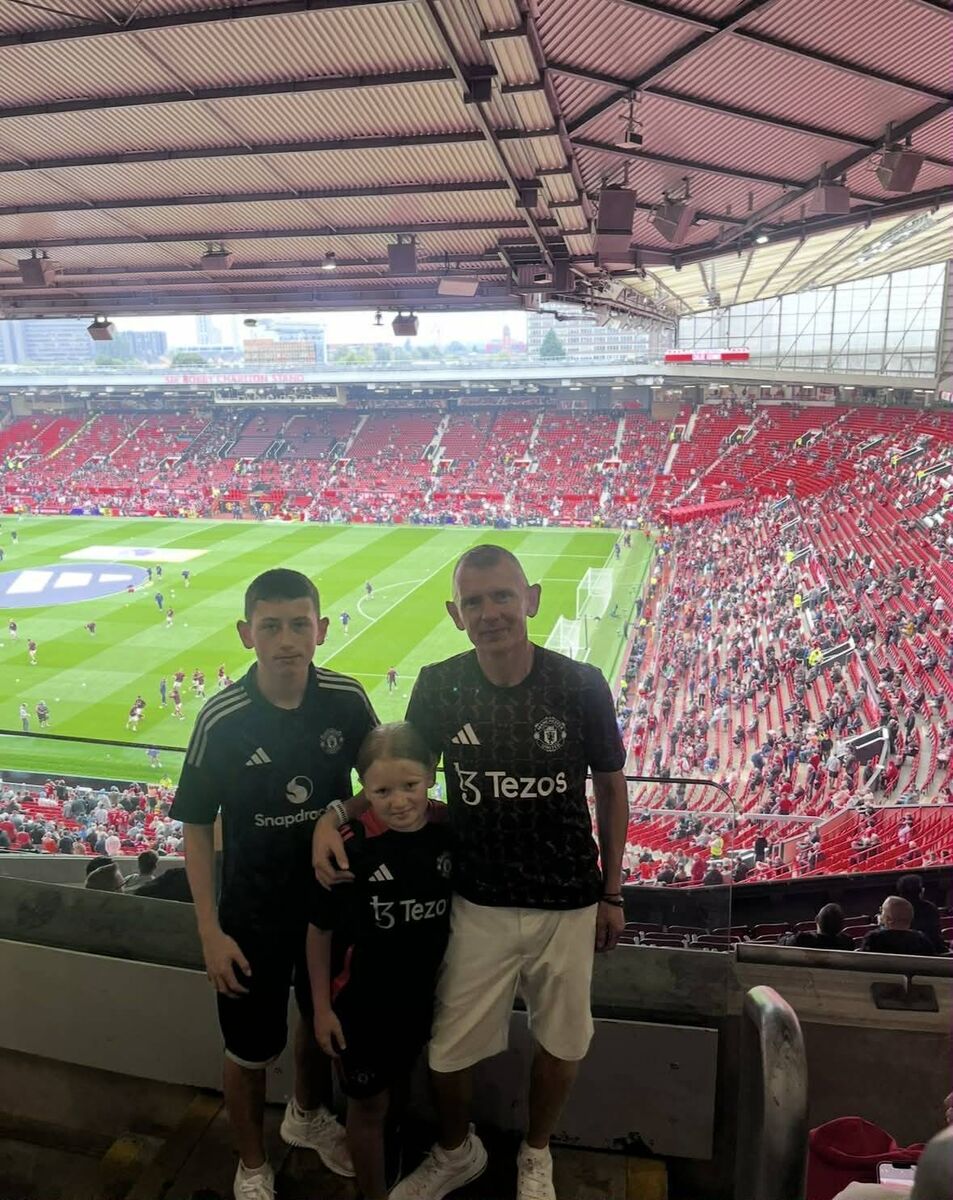 Kieran McKeown pictured with his son Davin and daughter Hannah 