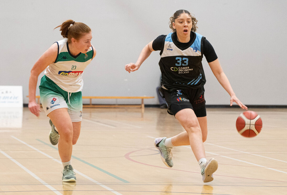 UCC Glanmire's Viane Comber pulls away from Liffey Celtics' Sorcha Tiernan. Picture: Howard Crowdy UCC Glanmire's Viane Comber pulls away from Liffey Celtics' Sorcha Tiernan. Picture: Howard Crowdy