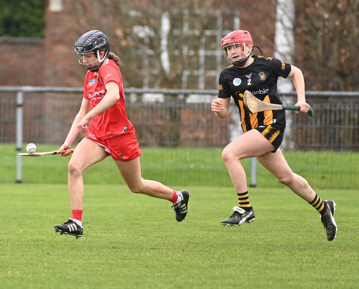 Cork's Léa Meillouin racing away from Kilkenny's Hannah Tennyson. Picture: Eddie O'Hare