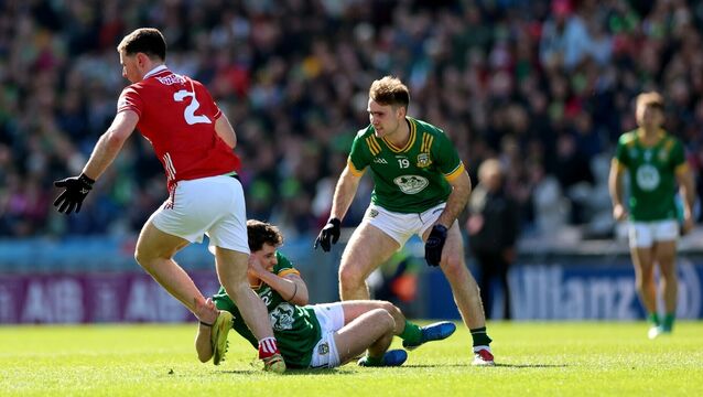 <p>Meath's James Conlon fouls Maurice Shanley of Cork as the time runs out. Picture: INPHO/James Crombie</p> <p>Meath's James Conlon fouls Maurice Shanley of Cork as the time runs out. Picture: INPHO/James Crombie</p>