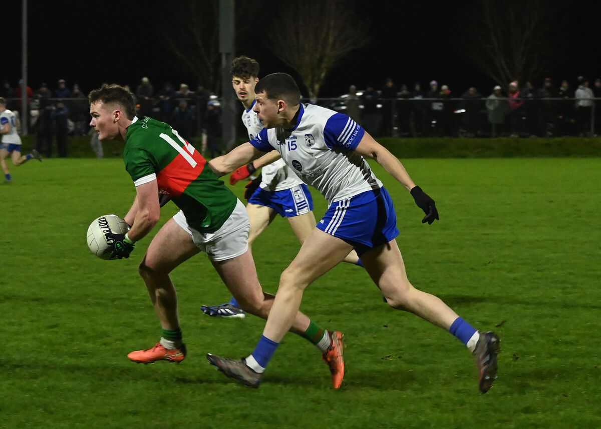 Conor Daly escapes the clutches of Anthony O'Connor. Picture: Martin Walsh. Conor Daly escapes the clutches of Anthony O'Connor. Picture: Martin Walsh.