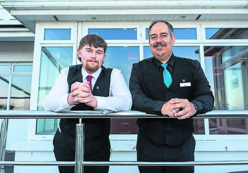 Bar manager Josh Kidney and long-time staff member Luís Cristóvão at the launch of the revamped new bar &amp; bistro Pictures: Noel Sweeney