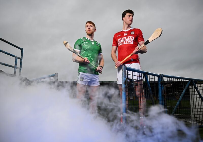 Munster senior hurlers Cian Lynch of Limerick and Robert Downey of Cork in attendance for the Munster GAA Senior Hurling and Football Championship launch at FBD Semple Stadium in Thurles. Picture: David Fitzgerald/Sportsfile