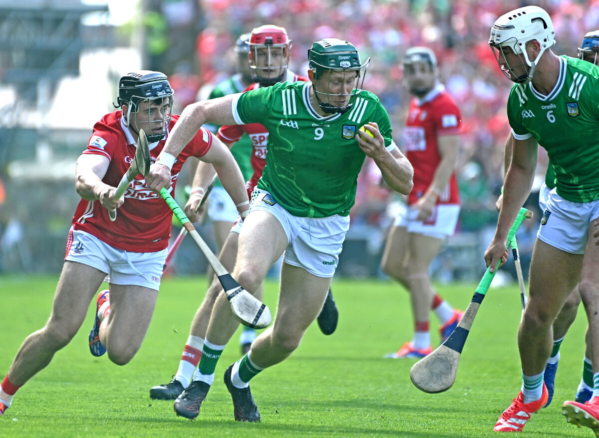  Limerick's William O'Donoghue breaks from Cork's Darragh Fitzgibbon last year. Picture: Eddie O'Hare
