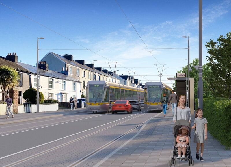 Indicative view of Luas Cork through Western Road. Picture: LuasCork.ie
