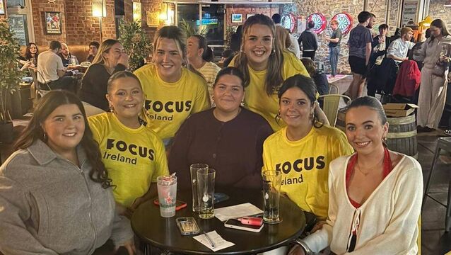 <p>At the music quiz fundraiser were, from left: Sadbh Ní Cheallaigh, Hannah Ní Mhocháin, Mairead de Róiste, Eimear Ní Shuibhne,  Danú Ó Liatháin, Liadh Ní Dhuinnín, and Amy Orpen.</p>