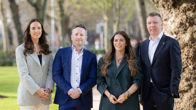 <p>Eimear McCrann, director, EY Entrepreneur of the Year and EY Private; Bobby Healy, Manna Air Delivery; Jennifer Rock, Skingredients Ltd, and Roger Wallace, head of assurance and EY Entrepreneur of the Year Ireland, at the announcement of the EY Entrepreneur of the Year 2026 finalists.	<span class="contextmenu emphasis CaptionCredit">Picture: Naoise Culhane</span>
            </p>