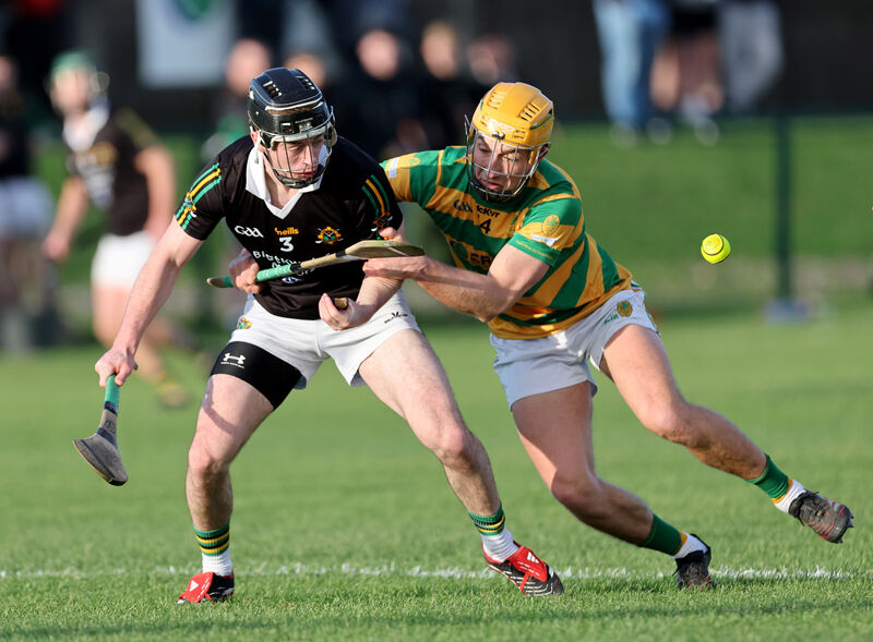 Mike O'Halloran, Blackrock, tackles Liam Coughlan, Glen Rovers. Picture: Jim Coughlan. Mike O'Halloran, Blackrock, tackles Liam Coughlan, Glen Rovers. Picture: Jim Coughlan.