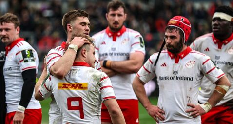 Jack Crowley and Craig Casey dejected after the match 4/4/2026
