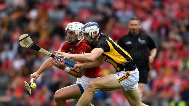 <p>Patrick Horgan of Cork is tackled by Huw Lawlor of Kilkenny at Croke Park. Picture: Ray McManus/Sportsfile</p>